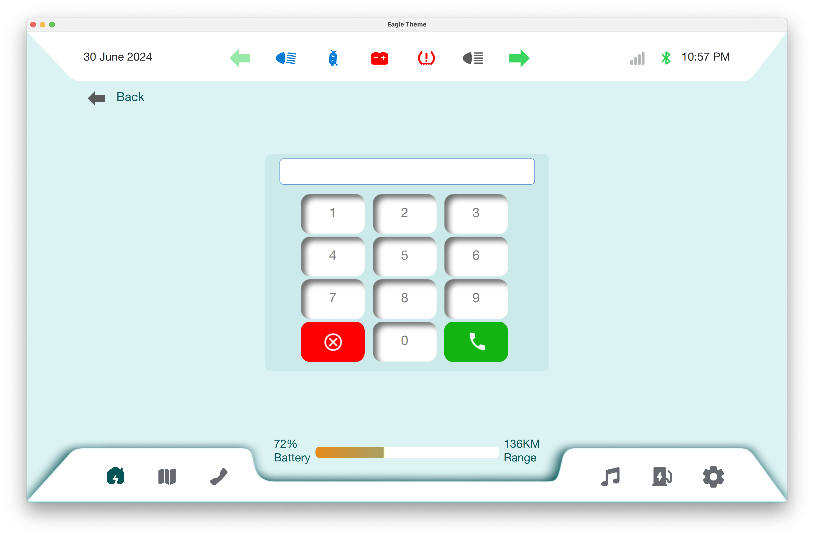 Vehicle Lock & Security Status Qt/QML interface screenshot