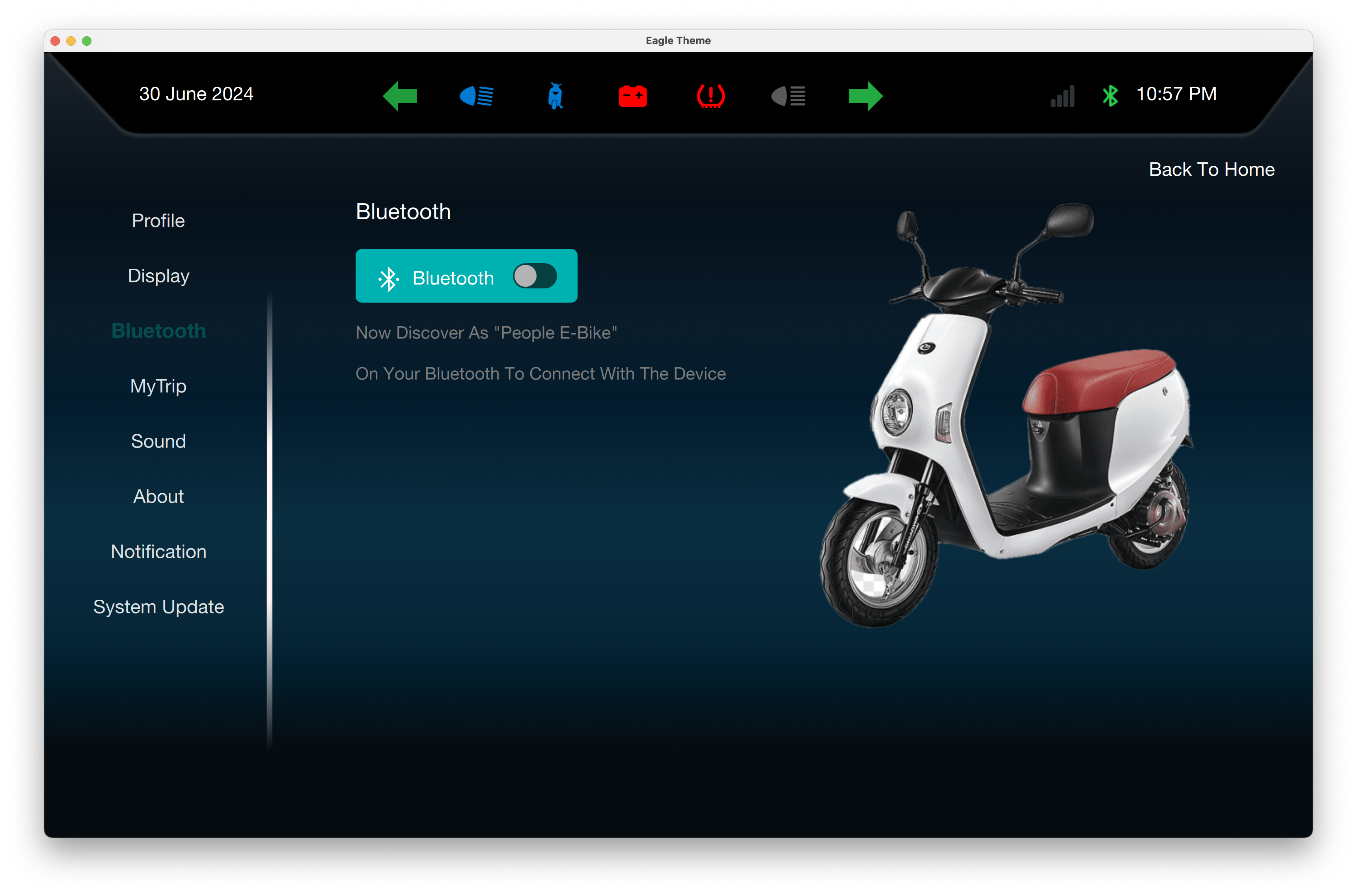 Charging Status Interface Qt/QML interface screenshot