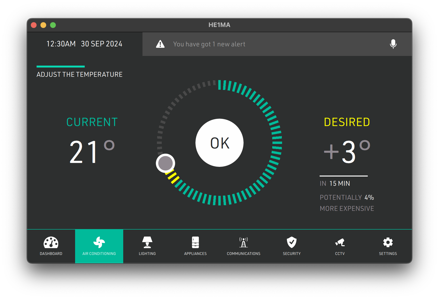 Room & Device Overview Qt/QML interface screenshot