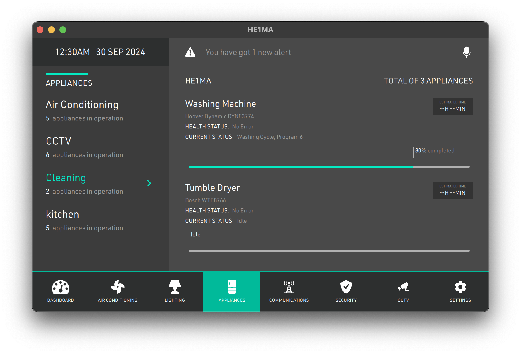 Climate & Temperature Control Qt/QML interface screenshot