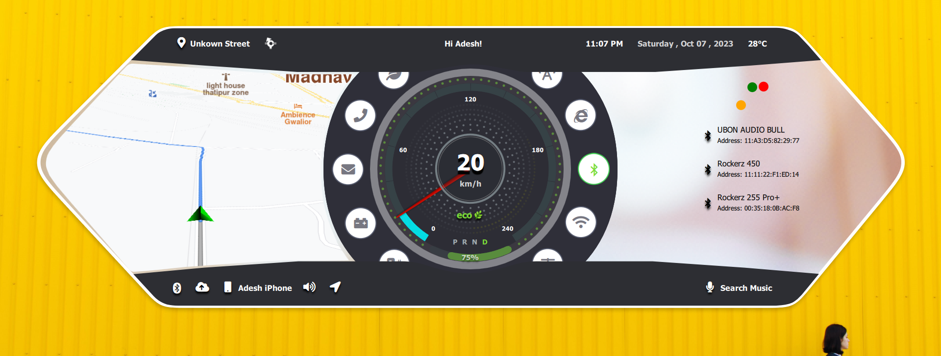 Bluetooth & Connectivity Qt/QML interface screenshot