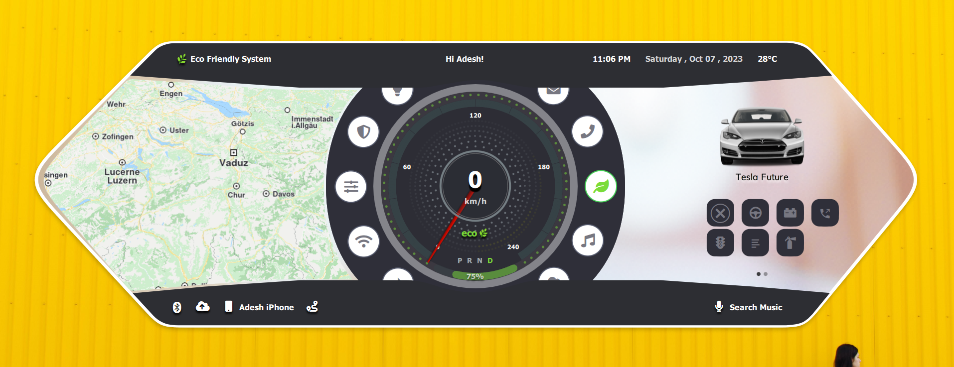 Charging Status Interface Qt/QML interface screenshot