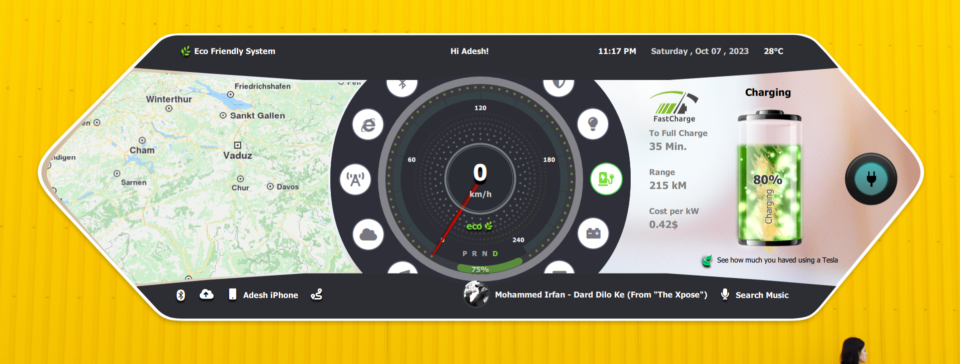 Power Management Panel Qt/QML interface screenshot