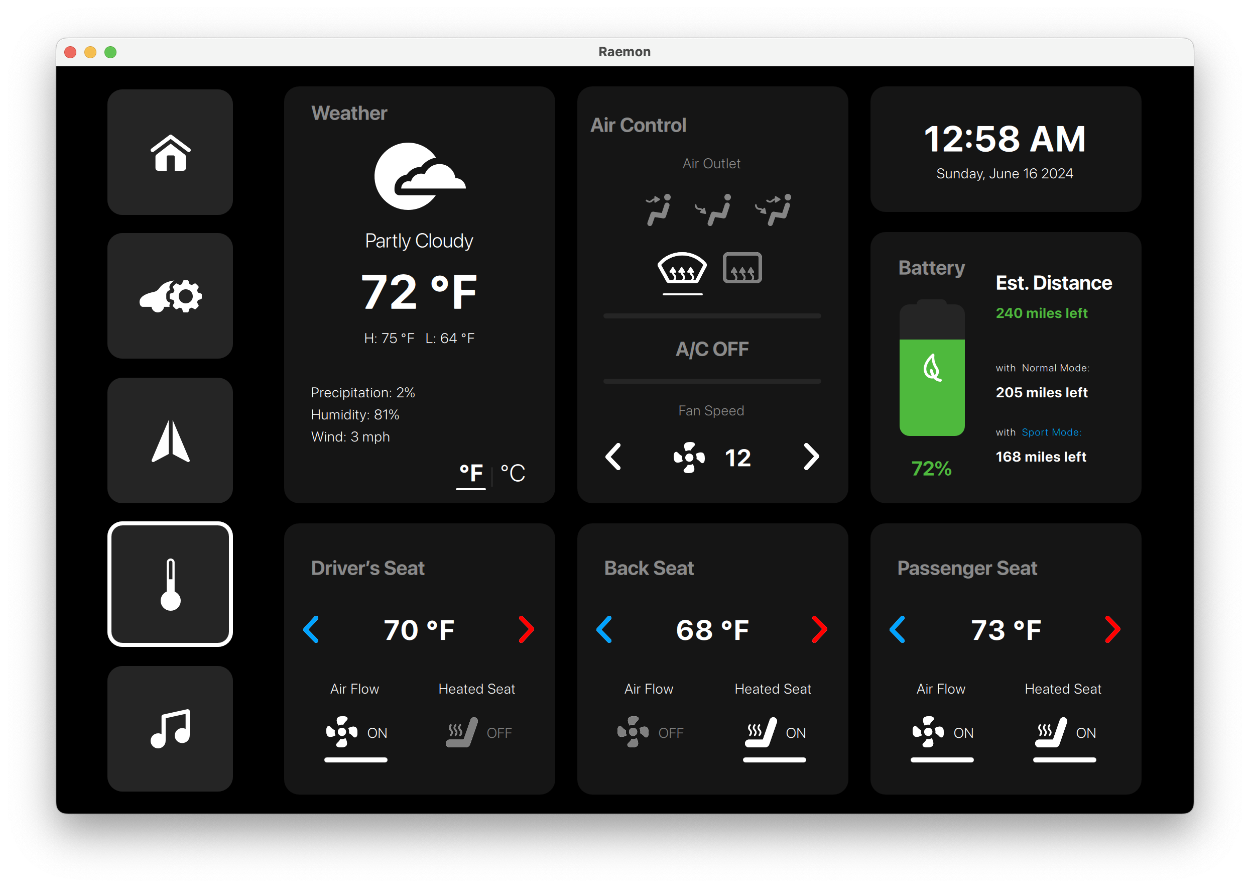 Warning & Alert Notifications Qt/QML interface screenshot