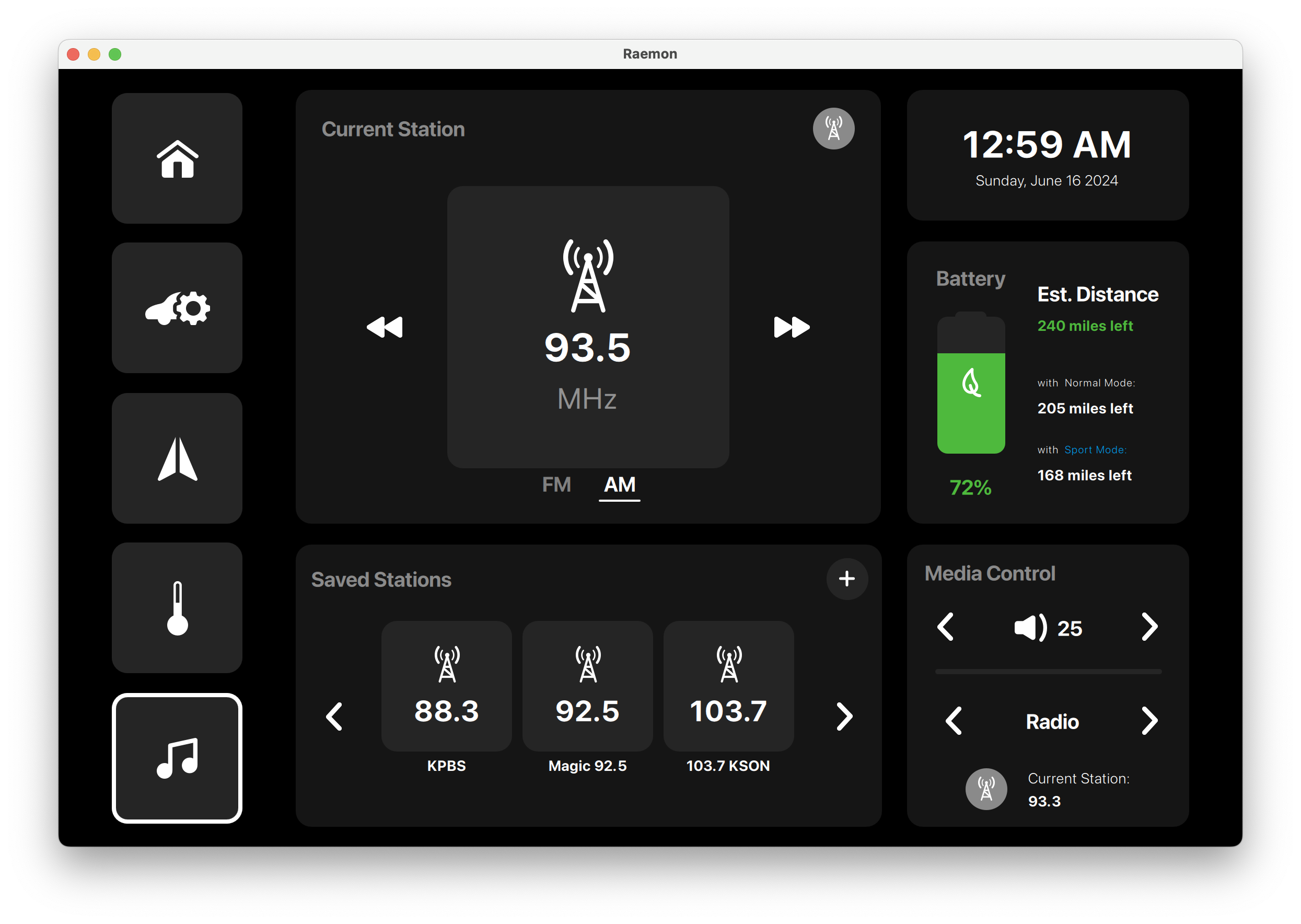 System Settings Panel Qt/QML interface screenshot