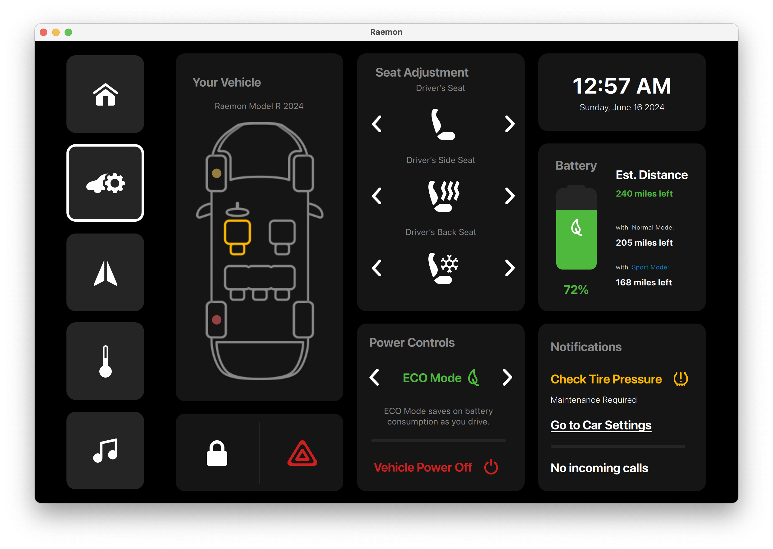 Climate Control Interface Qt/QML interface screenshot