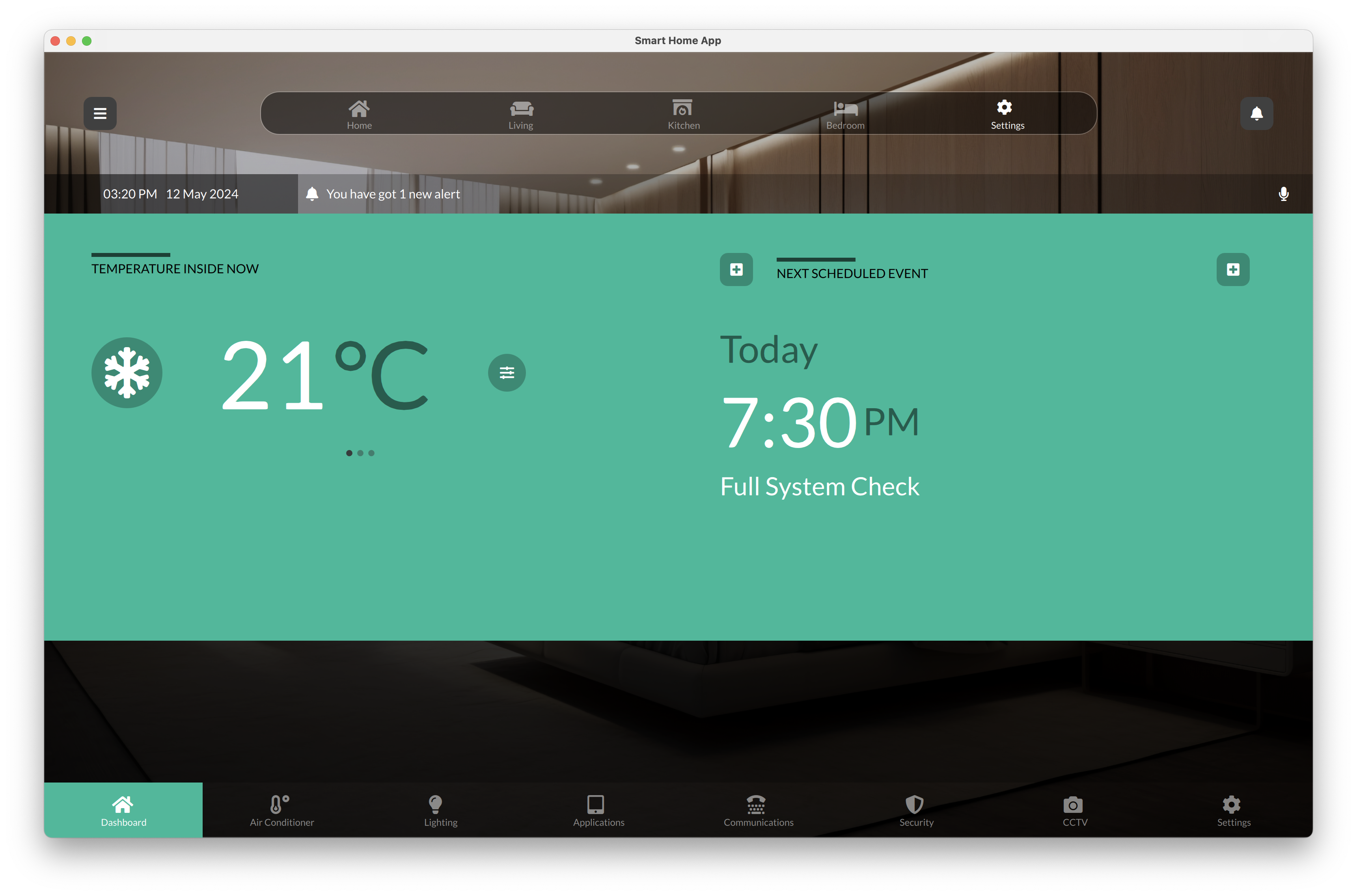 Lighting Control Interface Qt/QML interface screenshot