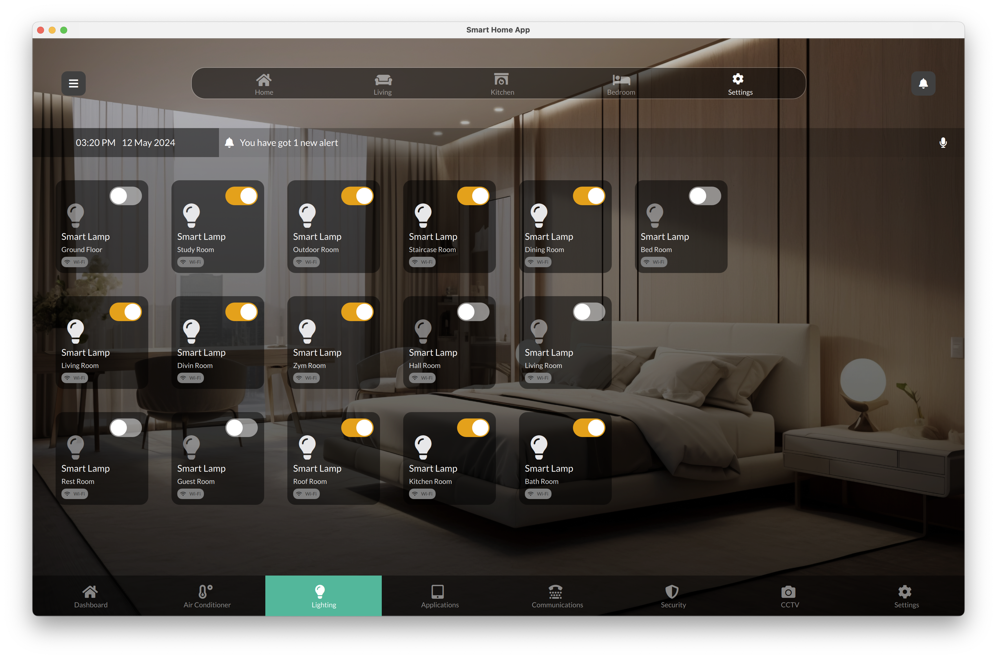 Climate & HVAC Controls Qt/QML interface screenshot