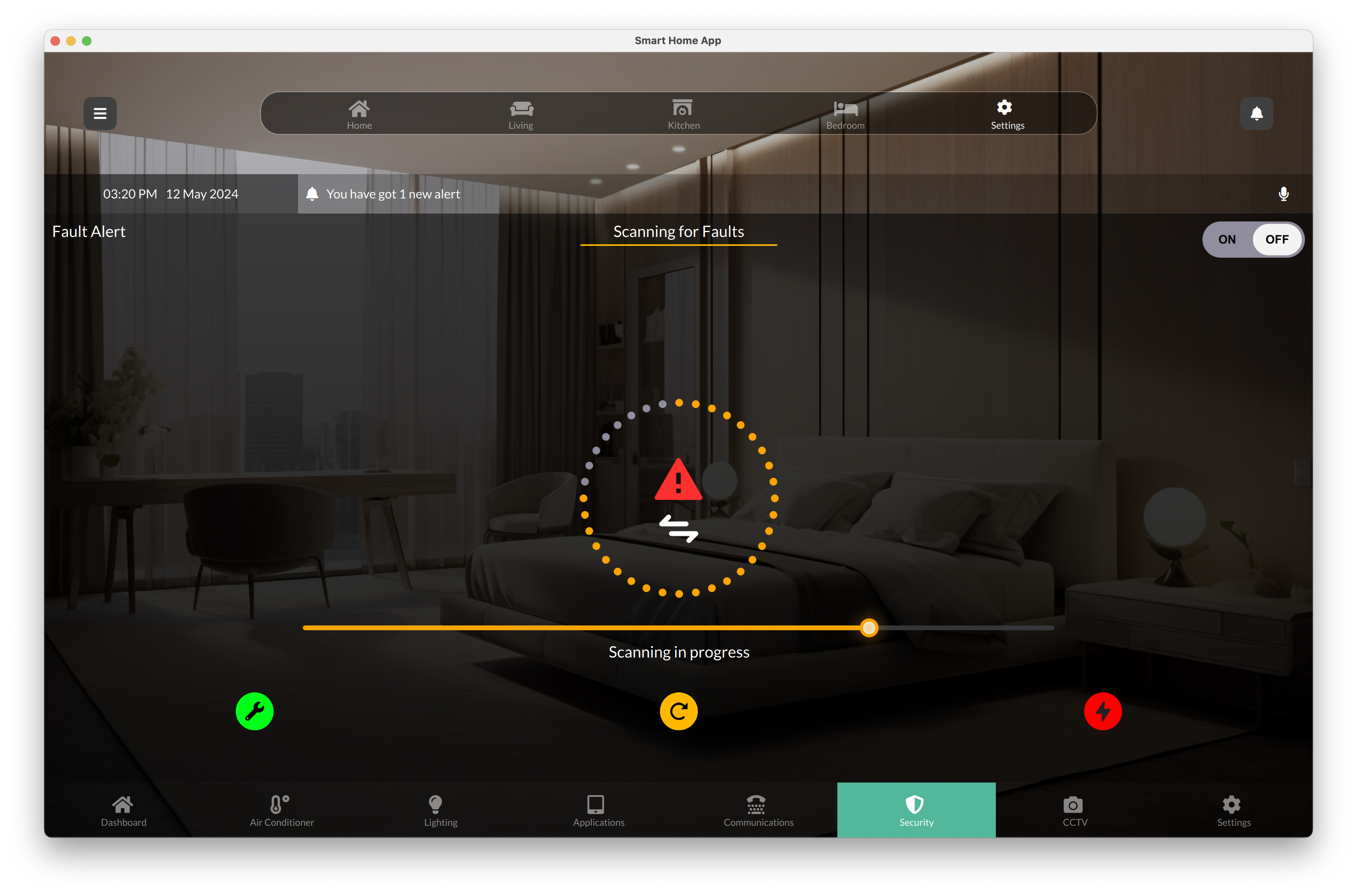 Energy Usage Monitoring Qt/QML interface screenshot