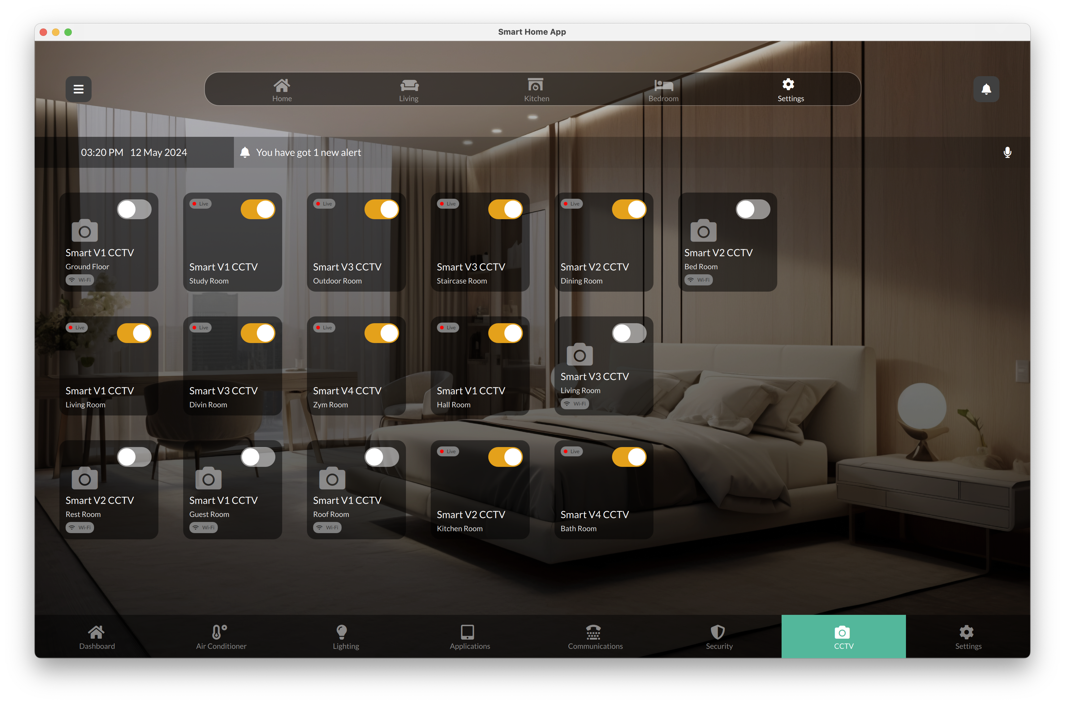 Security & Access Control Qt/QML interface screenshot