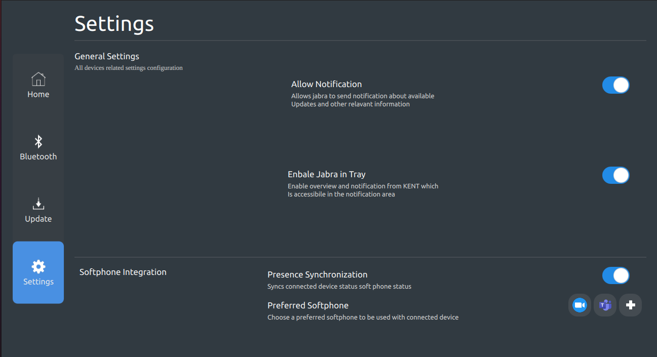 Jabra Device Manager UI Qt/QML project screenshot by TechCoderHub
