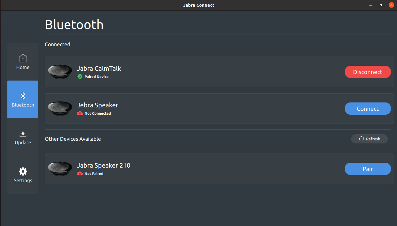 Advanced Device Settings Qt/QML interface screenshot