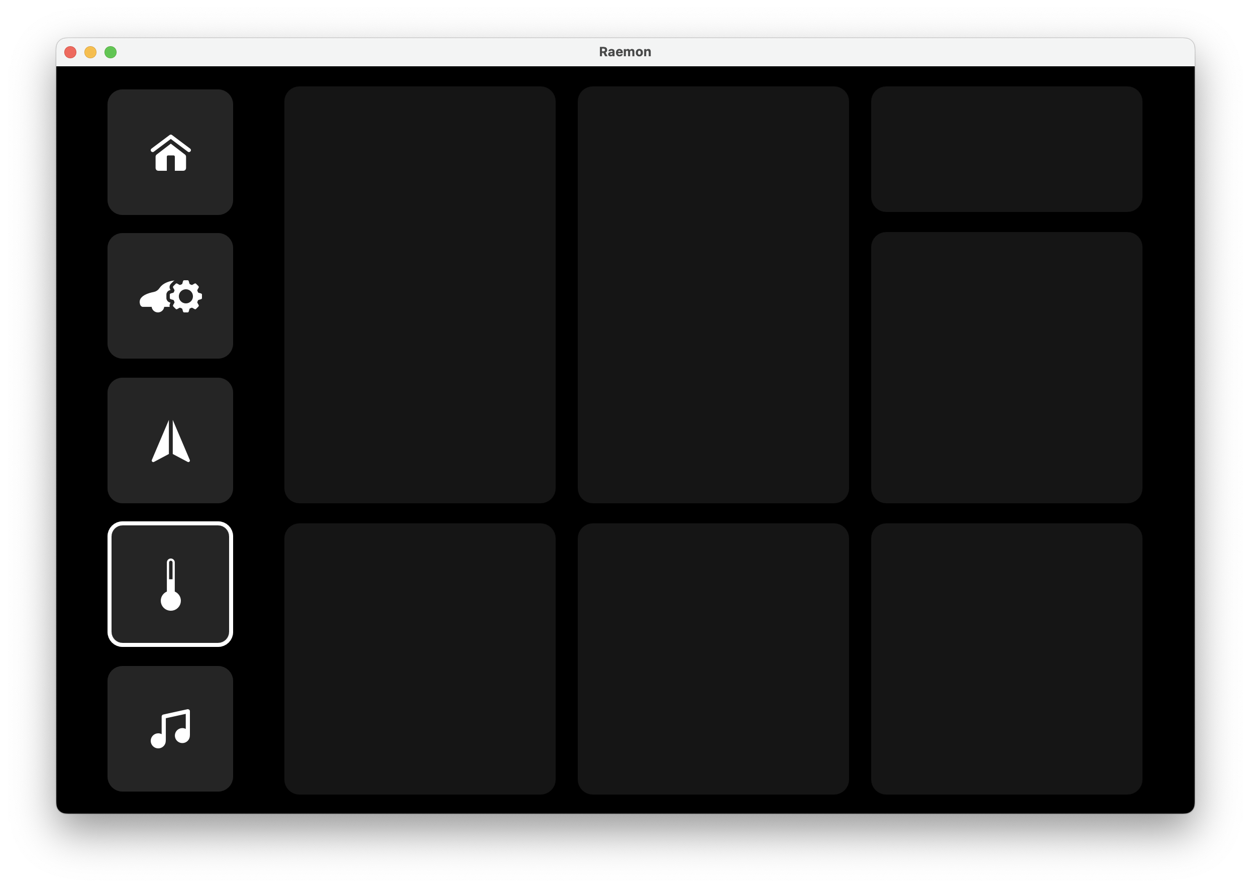 Climate & Environment Control Qt/QML interface screenshot