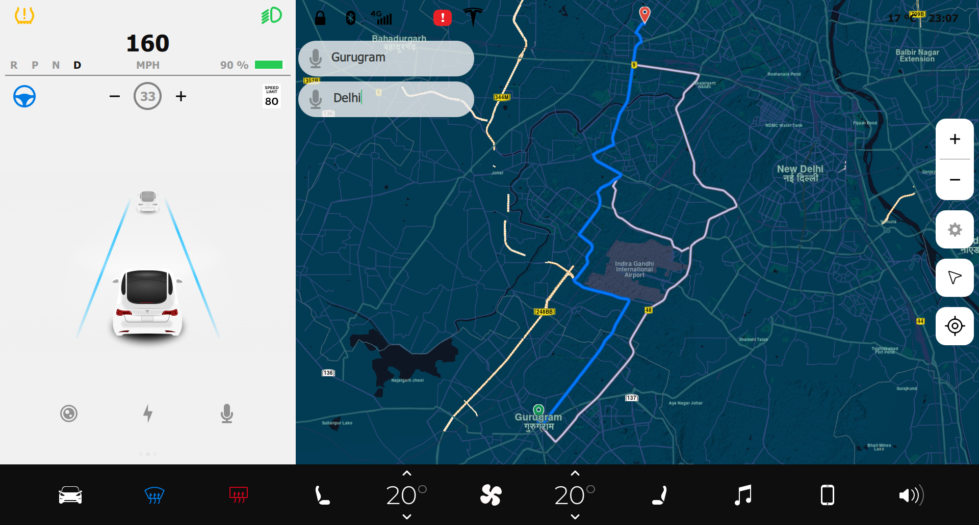 Vehicle Dashboard Overview Qt/QML interface screenshot