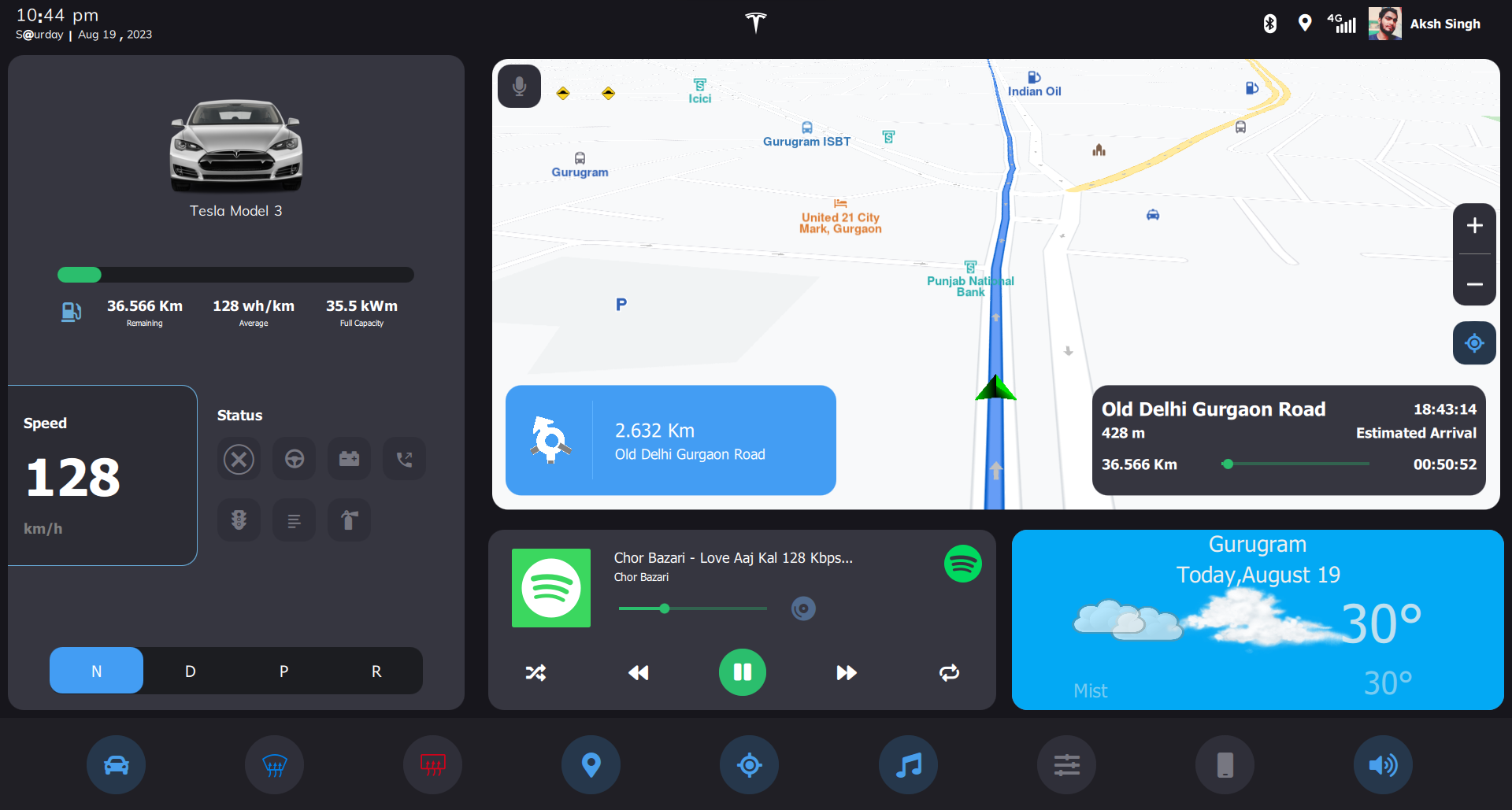 Driving Visualization & Status Qt/QML interface screenshot