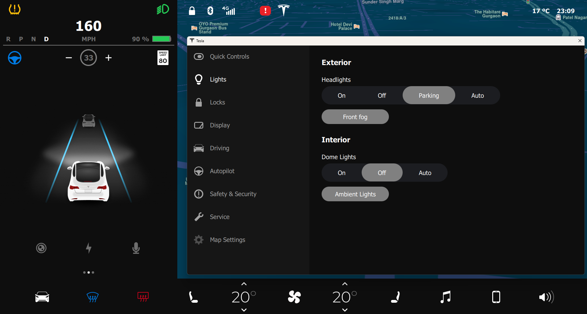 Climate Control Interface Qt/QML interface screenshot