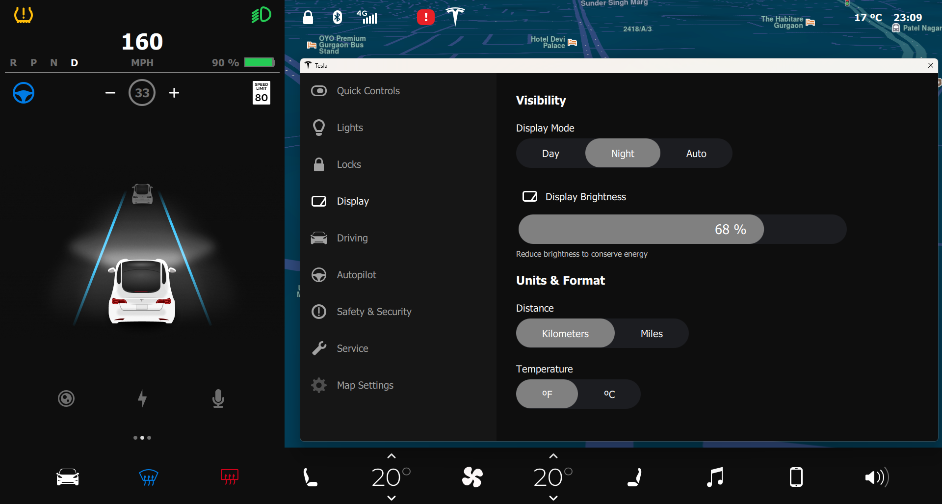 Vehicle Settings & Preferences Qt/QML interface screenshot
