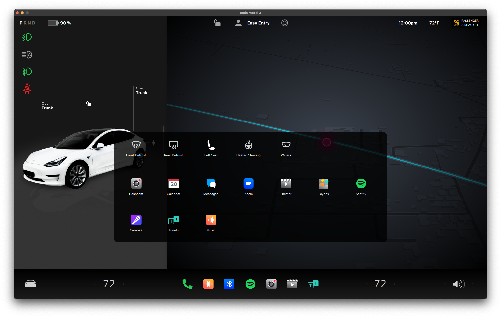 Vehicle Settings & Customization Qt/QML interface screenshot